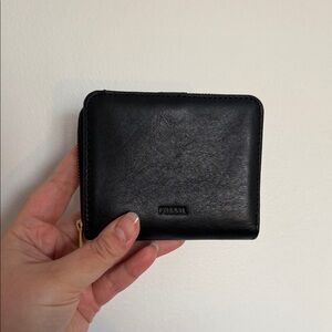Fossil Black Small Zip Wallet